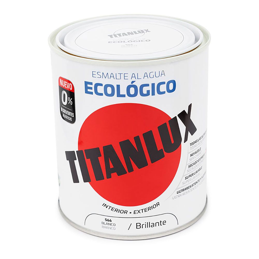 TITAN Esmalte ecológico branco brilhante à base de água 750 ml