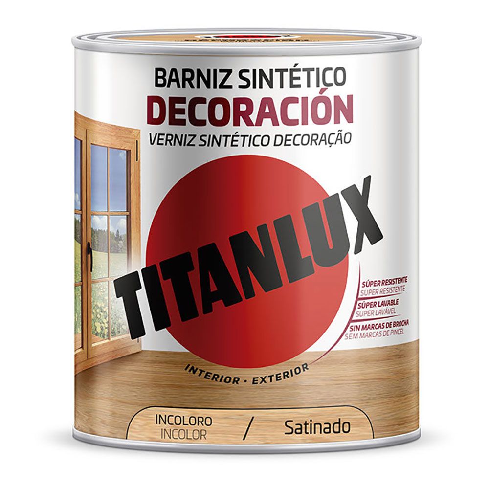TITAN Verniz decorativo sintético acetinado incolor 250 ml