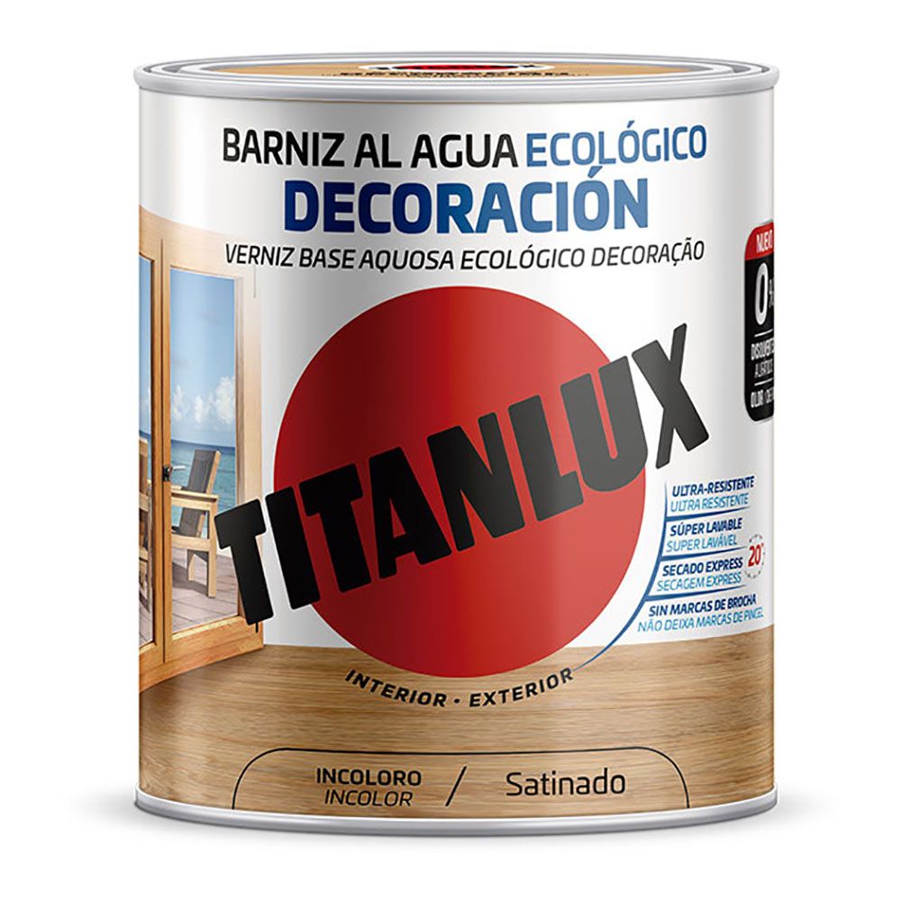 TITAN Verniz ecológico à base de água para decoração acetinada incolor 250 ml
