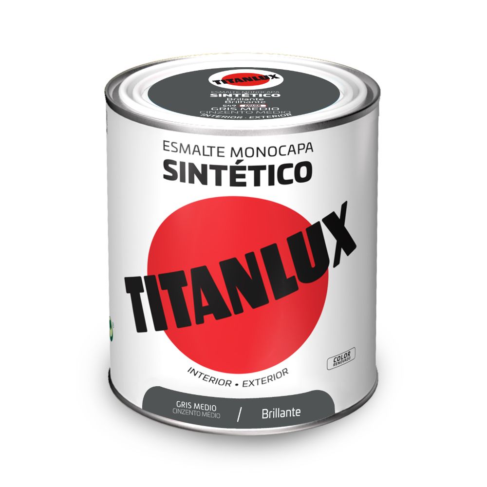 Esmalte sintético monocapa brilhante cinzento médio 750 ml
