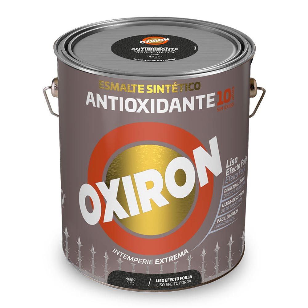 Esmalte sintético metálico antioxidante liso efeito forja preto 4 L