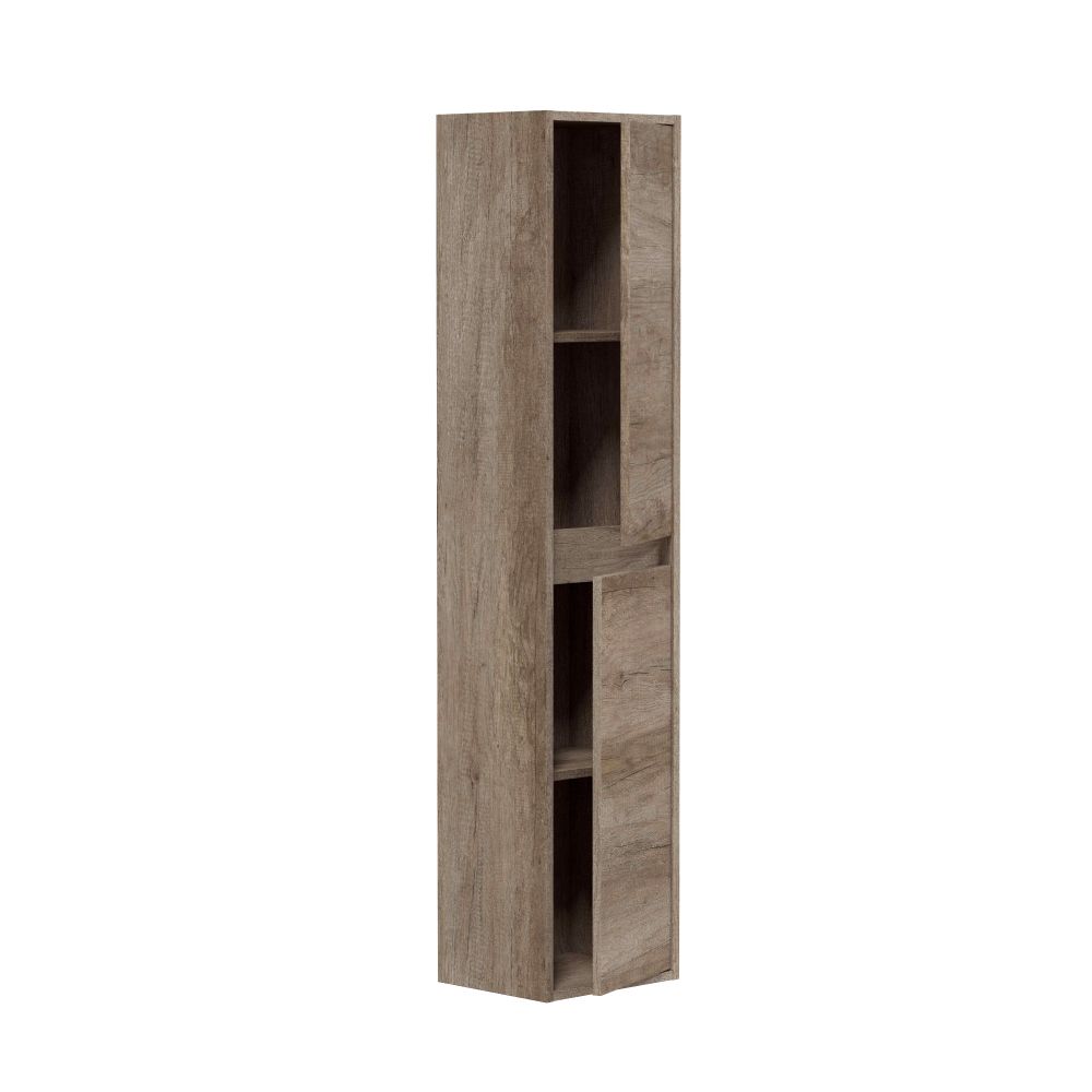 Coluna de casa de banho suspensa, 2 portas, castanho nordik - Image 2