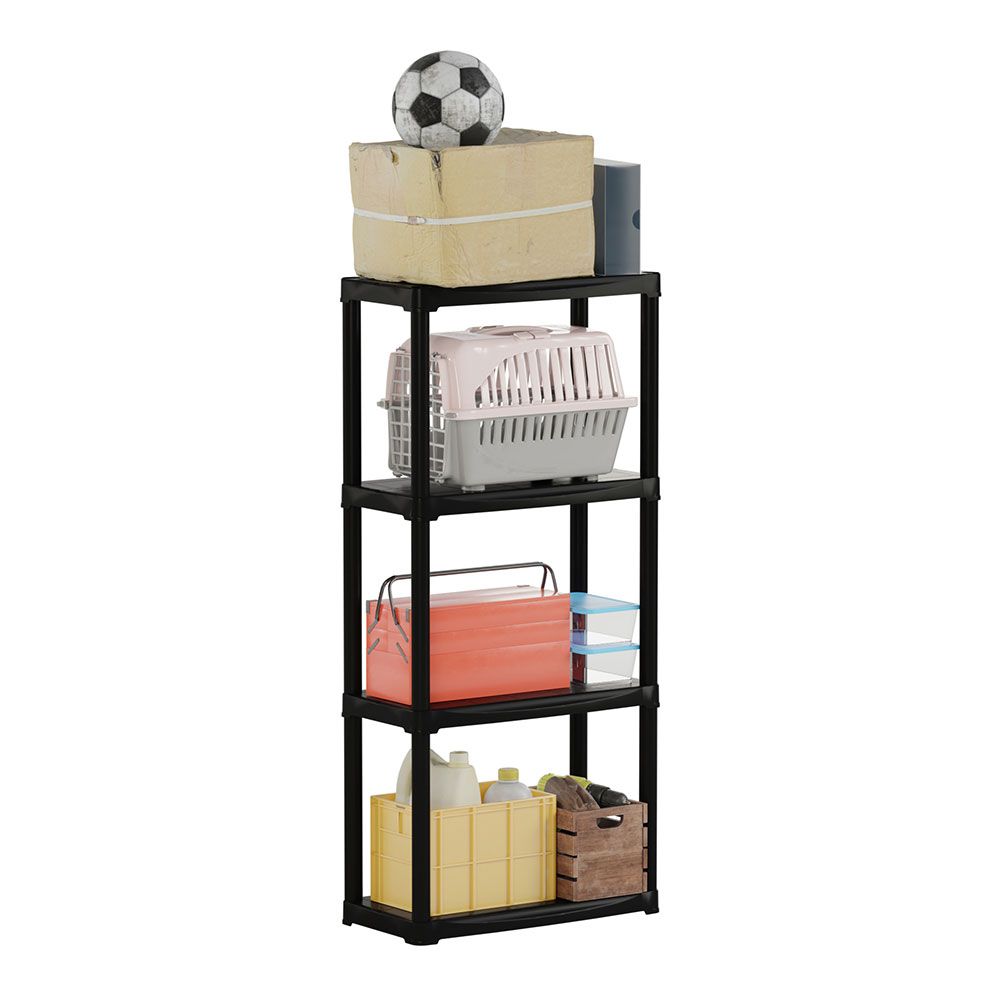 Estante de polipropileno, linha tempo, 4 prateleiras, preta, 60 x 30 x 133 cm - Image 2