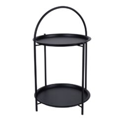 Mesa auxiliar metal preto Ø40 x 66 cm