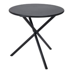 Mesa dobrável de aço preta Ø48 x 48 cm