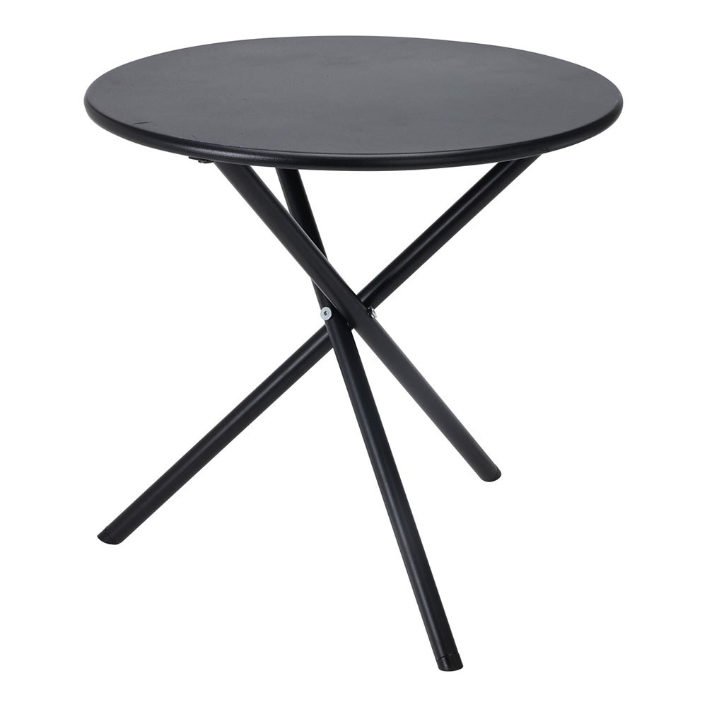 Mesa dobrável de aço preta Ø48 x 48 cm