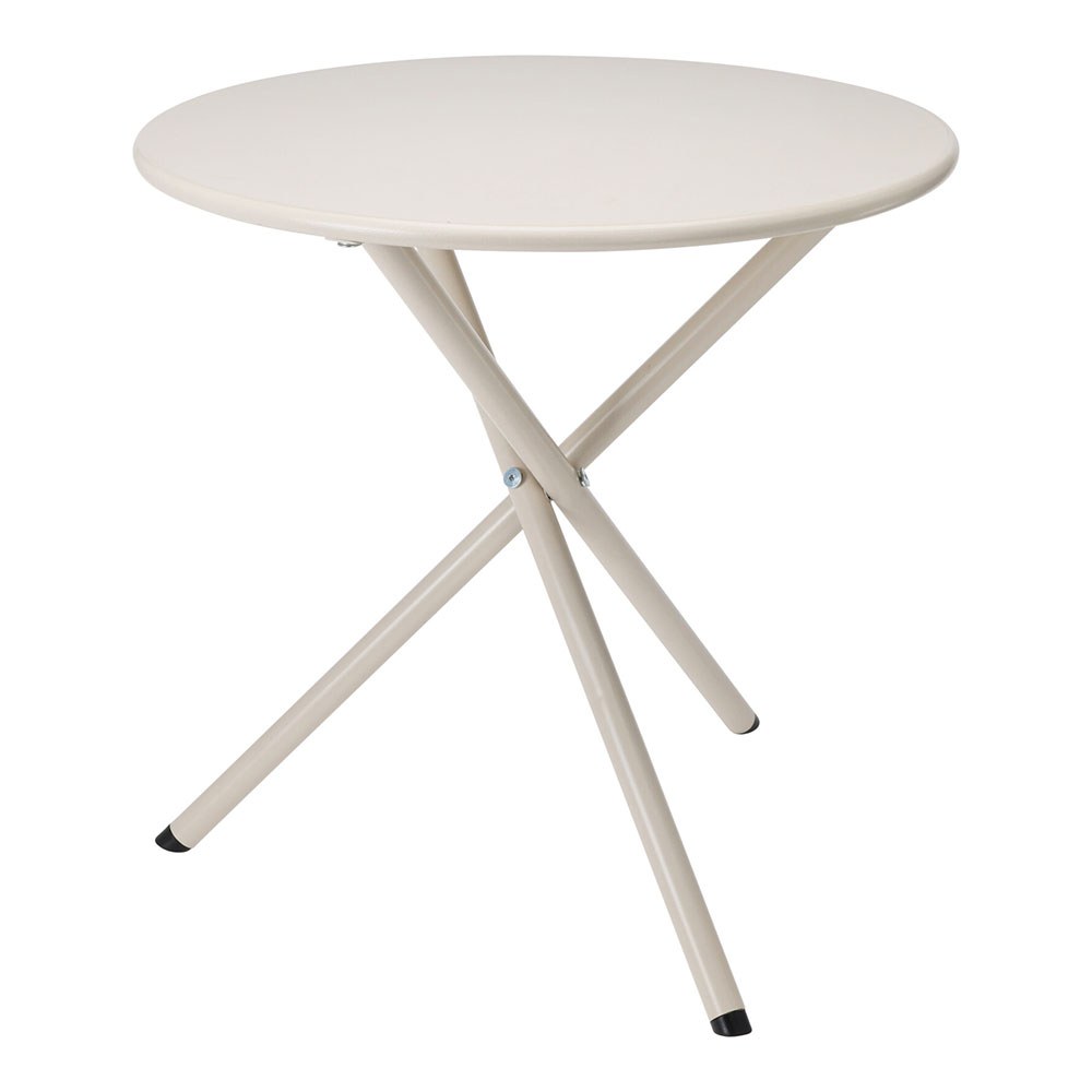 Mesa de aço dobrável, bege, Ø48 x 48 cm