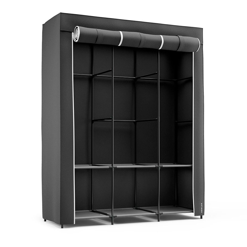 Armário de tecido canvas V130 preto 130 x 45 x 167 cm