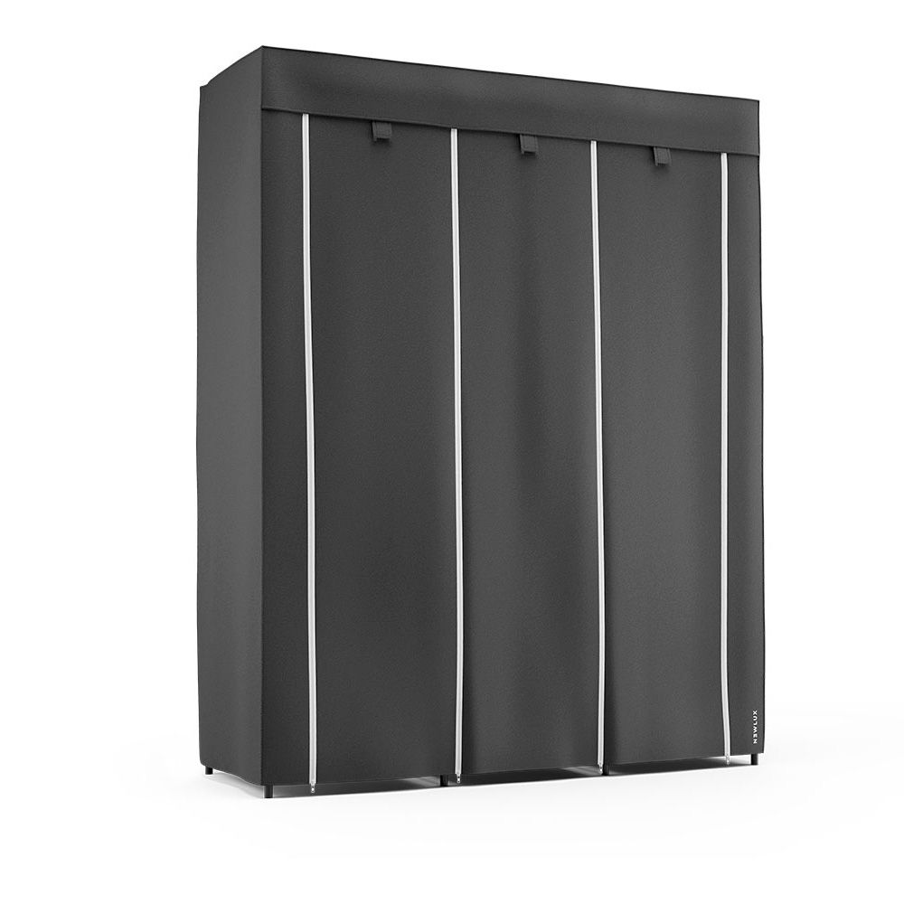 Armário de tecido canvas V130 preto 130 x 45 x 167 cm - Image 2