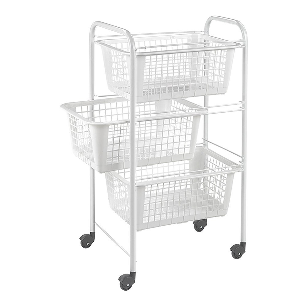 Carrinho multiuso com 3 cestos, SAN diego, branco, 30 x 38 x 68 cm - Image 2