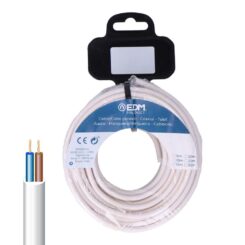 EDM Enrolador de mangueira tubular h05vv-f 2 x 1,50 mm² branco, 15 m