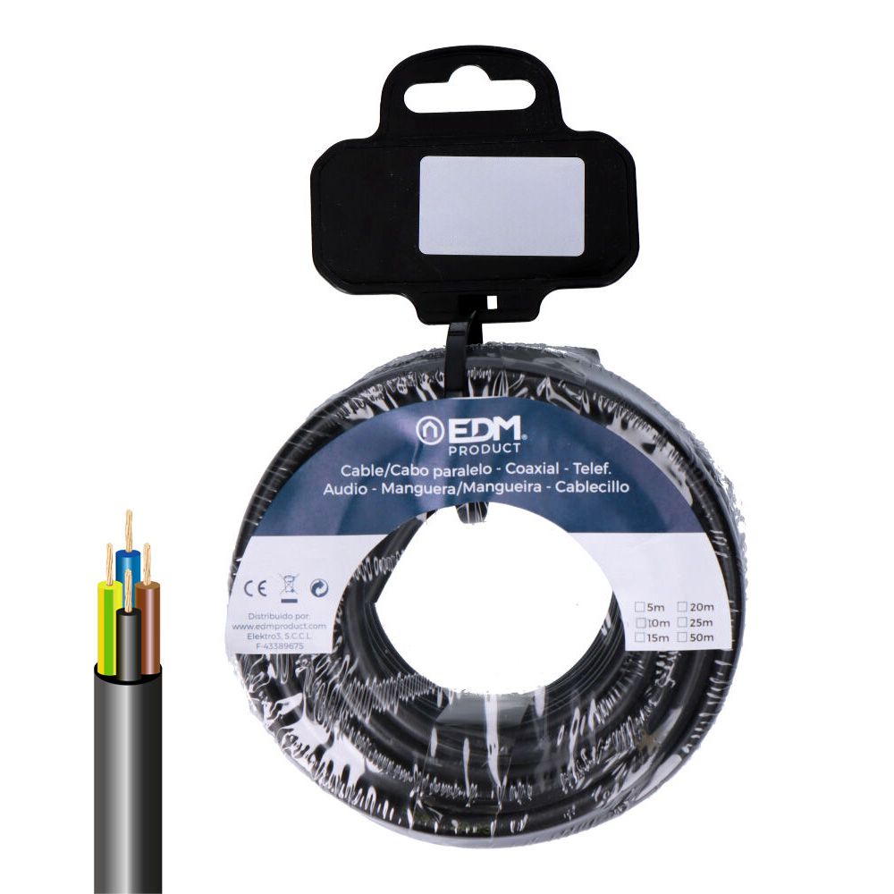Rolo de cabo elétrico VV-K06/1KV 4 g 1,50 mm² preto, 15m