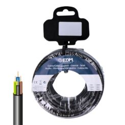 EDM Carretel de mangueira tubular vv-k06/1kv 4 g 2,50 mm² preto, 20 m