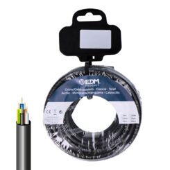 EDM Carretel de mangueira tubular vv-k06/1kv 5 g 2,50 mm² preto, 10 m