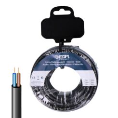Rolo de cabo elétrico H05VV-F 2 x 0,75 mm² preto, 15m