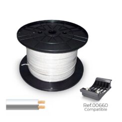 Cabo paralelo 48V 2 x 0,75 mm² branco/cinza, bobina 500 m, (bobina mediana)