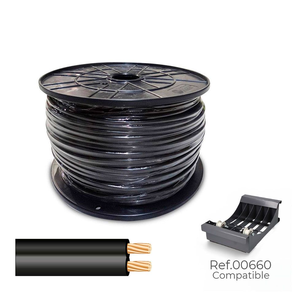 Cabo paralelo 48V 2 x 0,75 mm² preto 500 m. (bobina mediana)