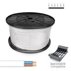 Cabo plano 2 x 1,50 mm² branca, 400 m. (bobine grande)