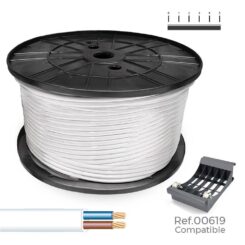 Mangueira plana H03VVH2-F 2 x 0,75 mm² branca, 700 m. (bobine grande)