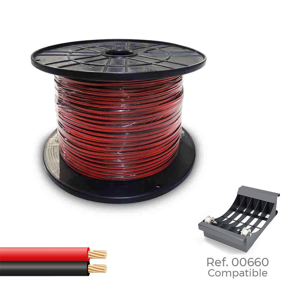 Cabo paralelo 48V 2 x 1,50 mm² vermelho/preto 300 m. (bobina mediana)