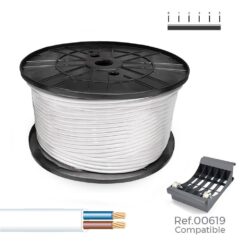 Cabo paralelo H03VVH2-F 2 x 0,75 mm² branco, 400m. (bobine grande)