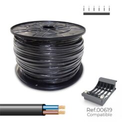 Cabo paralelo 2 x 1,50 mm² preto 200 m. (bobine grande)