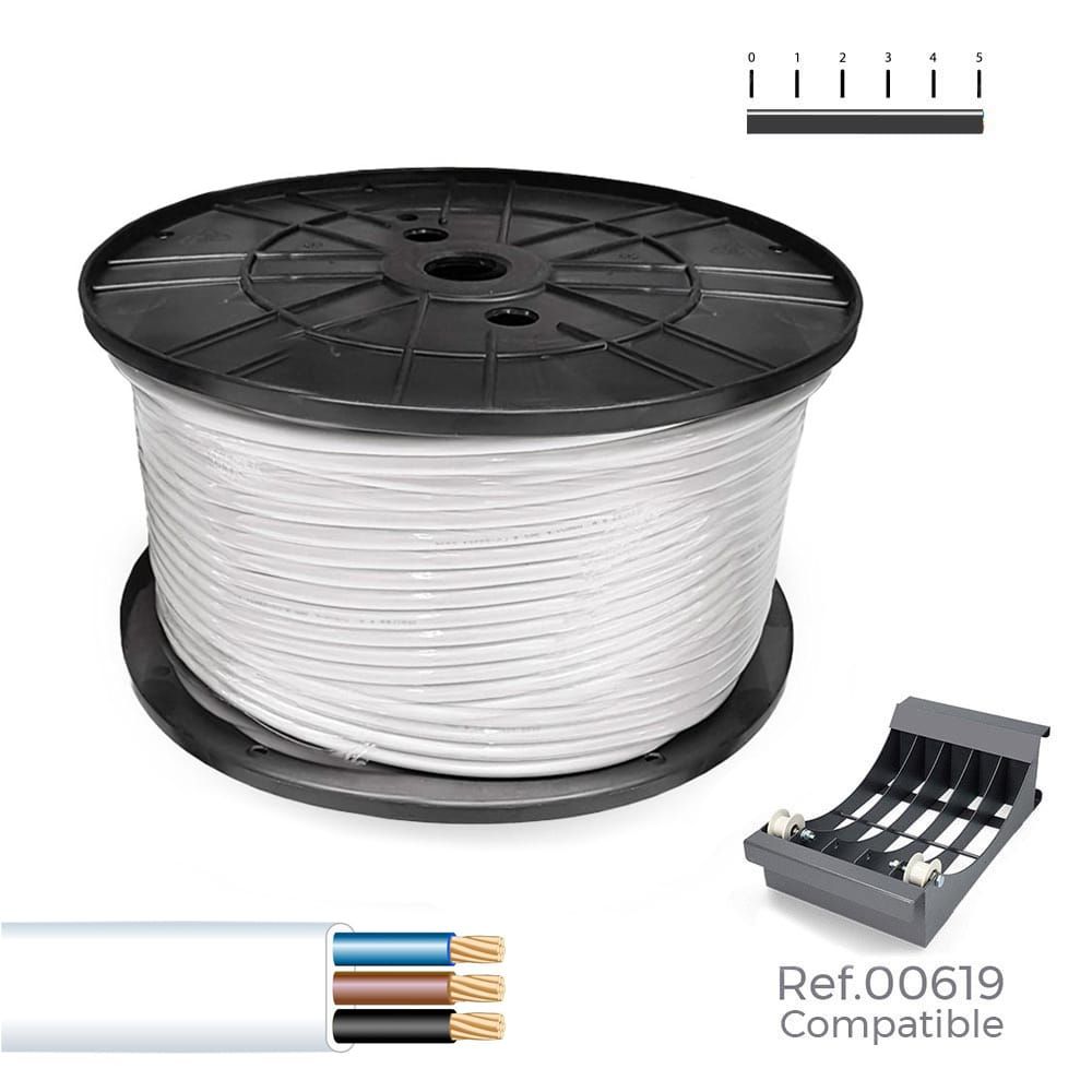 Cabo paralelo 3 x 1,50 mm² branco 200m. (bobine grande)