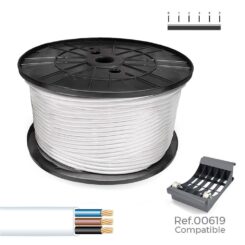 Cabo paralelo 3G 1,50 mm² branco, 250 m. (bobine grande)