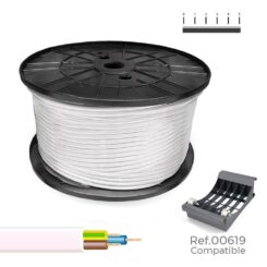 Cabo elétrico H05VV-F 3 g 1,00 mm² branco, 200m. (bobine grande)