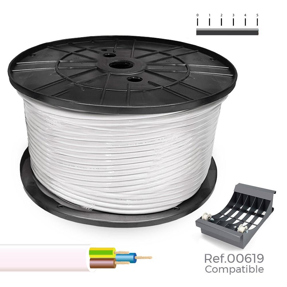 Cabo elétrico VV-K06/1KV 3 g 1,50 mm² branco, 200m. (bobine grande)