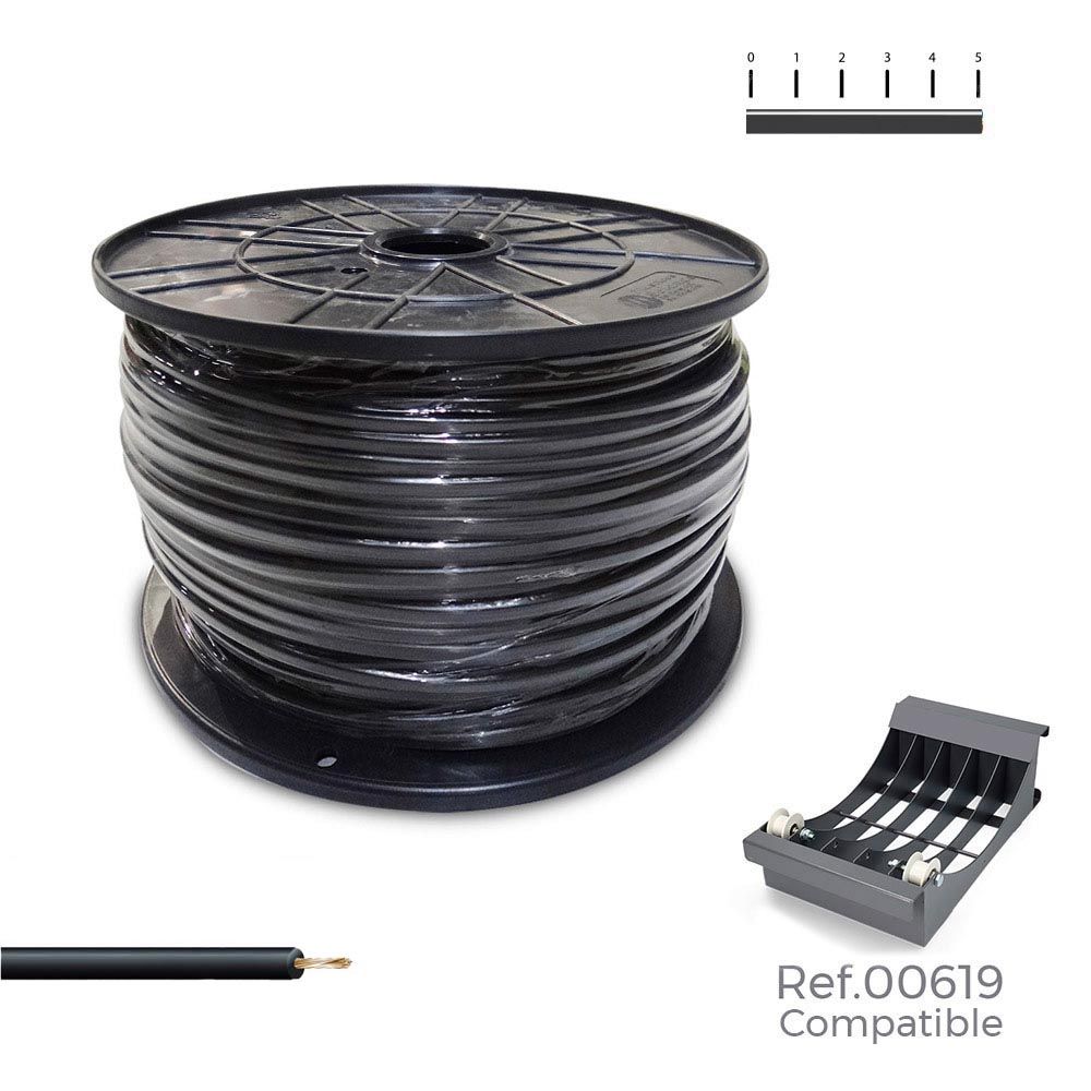Cabo H07V-K 1,50 mm² preto, 1000 m (bobine grande)