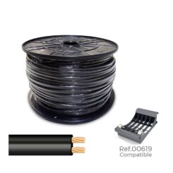 Bobine de cabo paralelo 48V 2 x 0,75 mm² preto 1000 m (bobine grande)