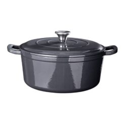 Panela de ferro fundido esmaltado cinza Ø28 x 12 cm