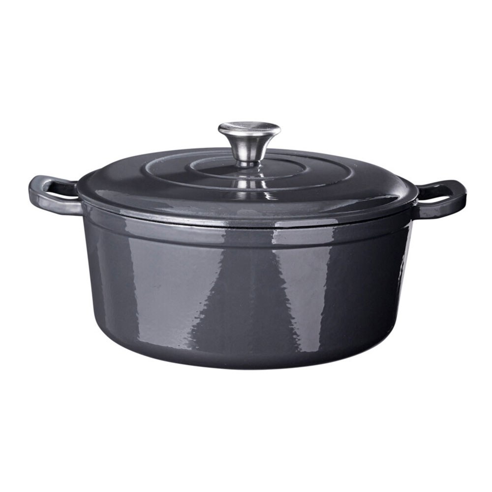 Panela de ferro fundido esmaltado cinza Ø28 x 12 cm