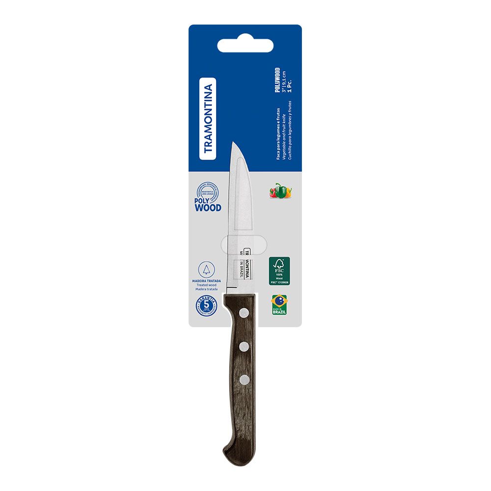 Faca polywood castanha para legumes e frutas 9 cm - Image 2