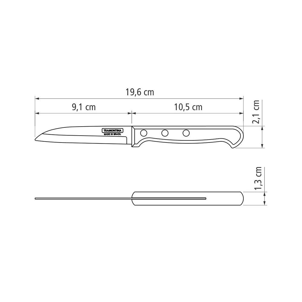 Faca polywood castanha para legumes e frutas 9 cm - Image 3