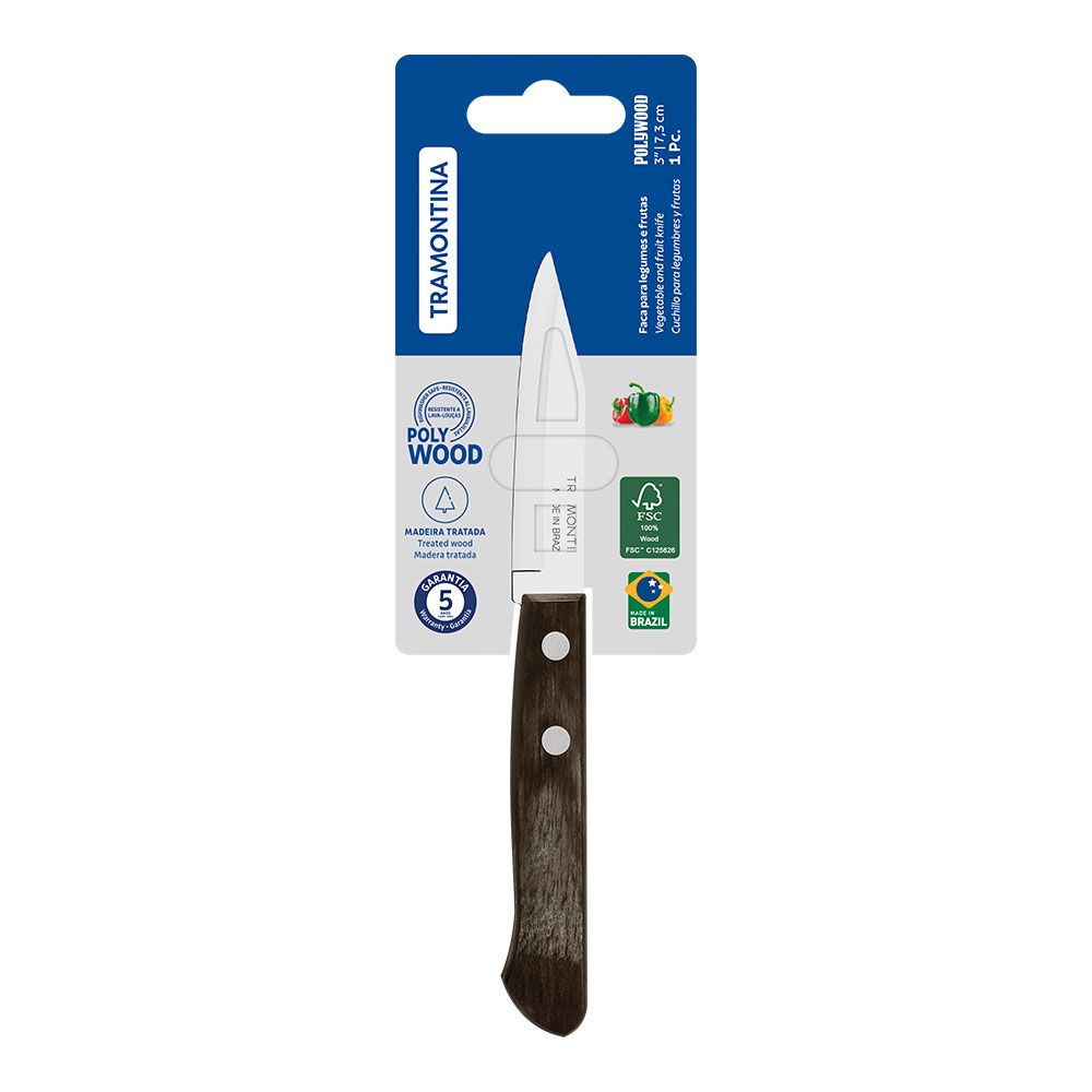 Faca polywood castanha para legumes e frutas 7,3 cm - Image 2