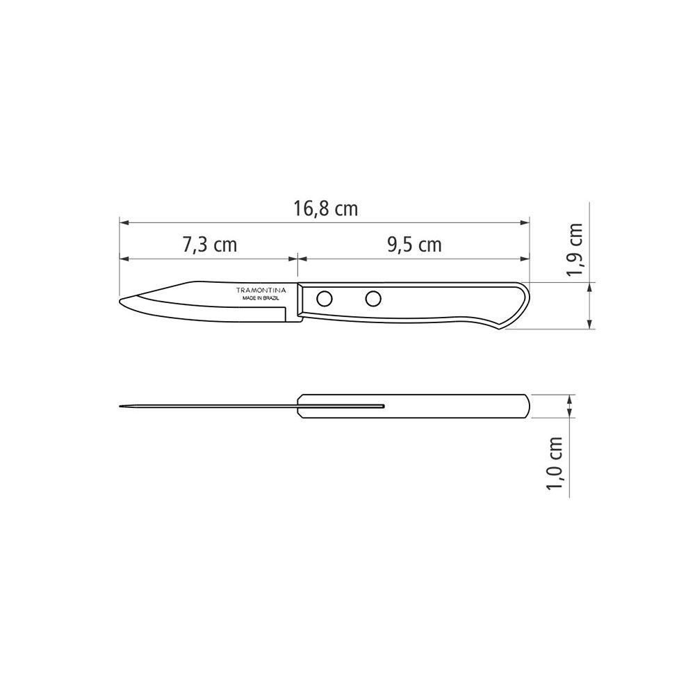 Faca polywood castanha para legumes e frutas 7,3 cm - Image 3