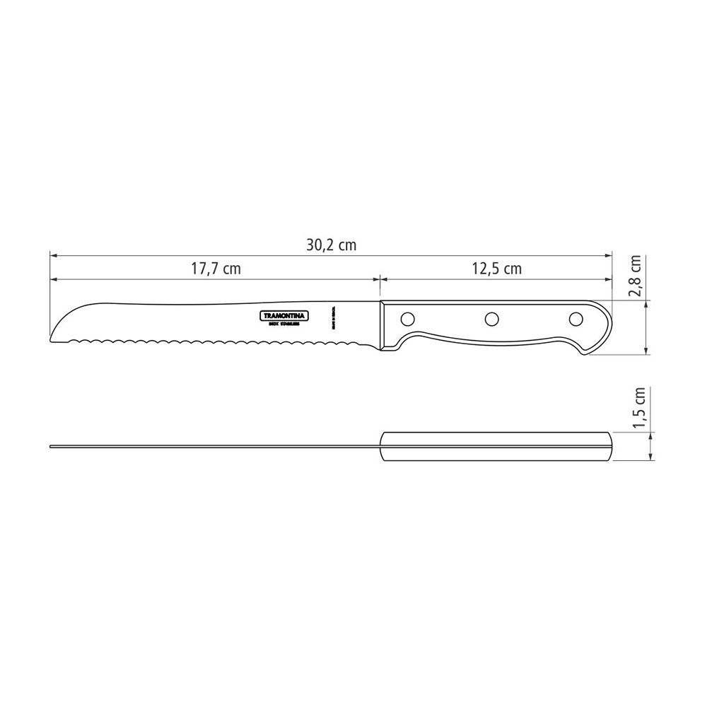 Faca polywood castanha para pão 17,7 cm - Image 4