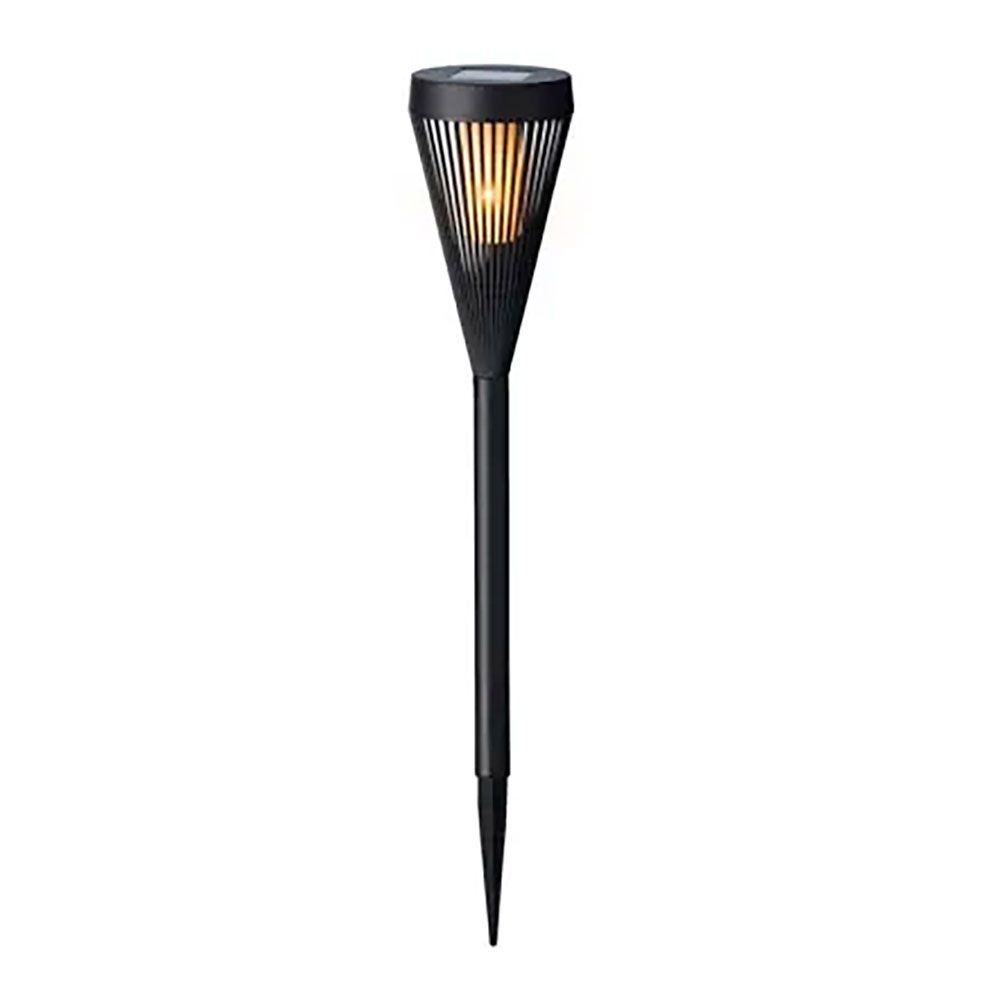 Estaca solar em forma de tocha 12 leds, preta, Ø10 x 46 cm