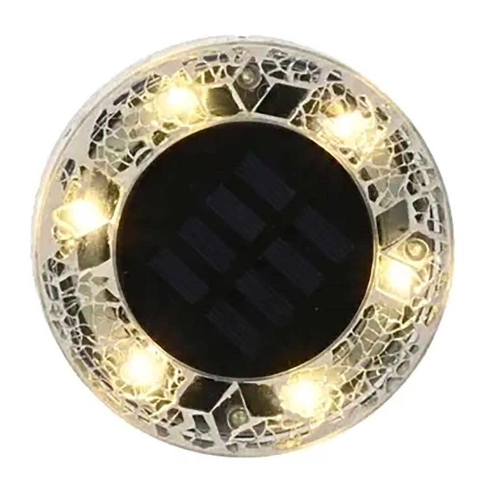 Estaca solar redonda de cristal mosaico, 6 leds, 7 lm, ø11,5 x 13 cm - Image 2