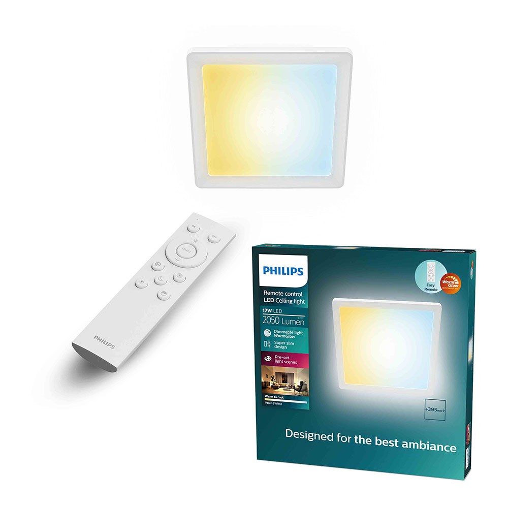 Plafon quadrado branco valen, 17 W, 2050 LM, 2200 - 6500 K, 395 x 37 x 395 mm - Image 2