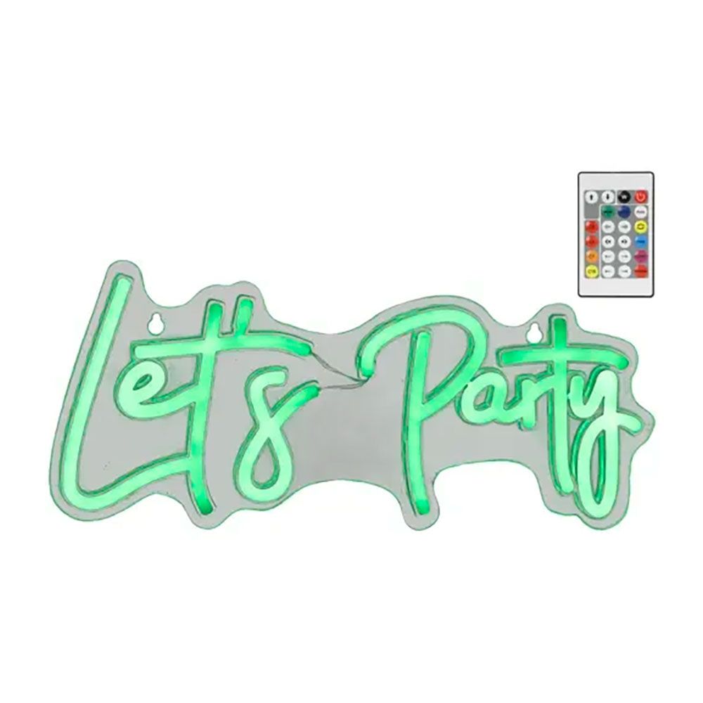 LUZ LED neon decorativa let's party, 40 x 18 x 1,5 cm - Image 2