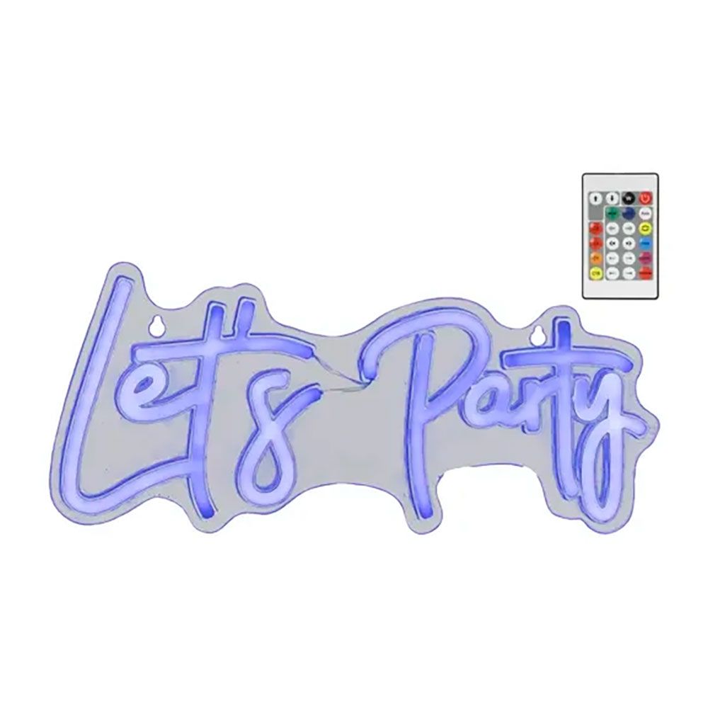 LUZ LED neon decorativa let's party, 40 x 18 x 1,5 cm - Image 3