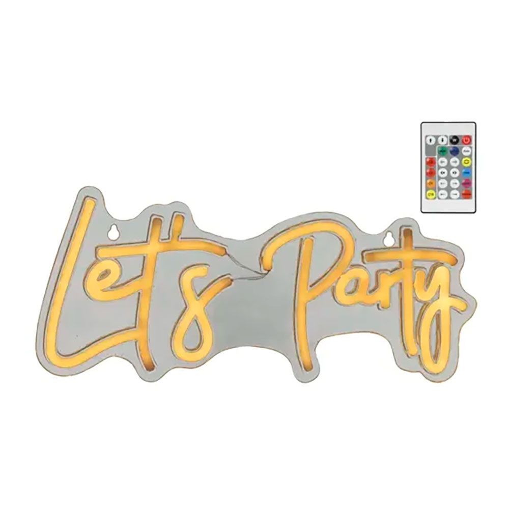 LUZ LED neon decorativa let's party, 40 x 18 x 1,5 cm - Image 4