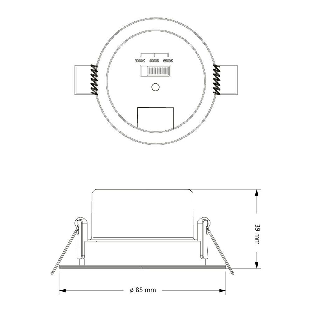Downlight LED, embutido, redondo, sylt, 7 W, 3CCT, 600 LM, COR branca, Ø8,5 cm - Image 5