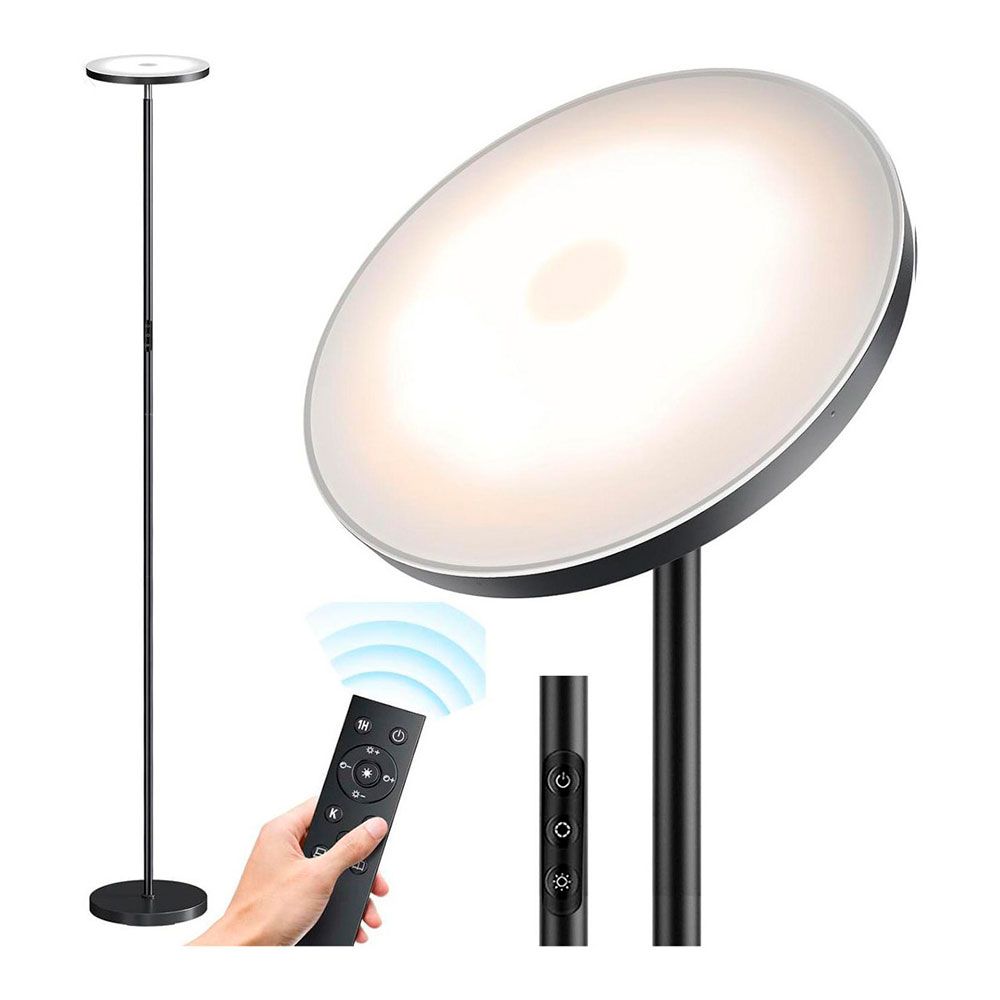 Luminária de piso LED dencel, 24 W, 3CCT, dimerizável, 2200 LM, preta, Ø25 x 175 cm - Image 2