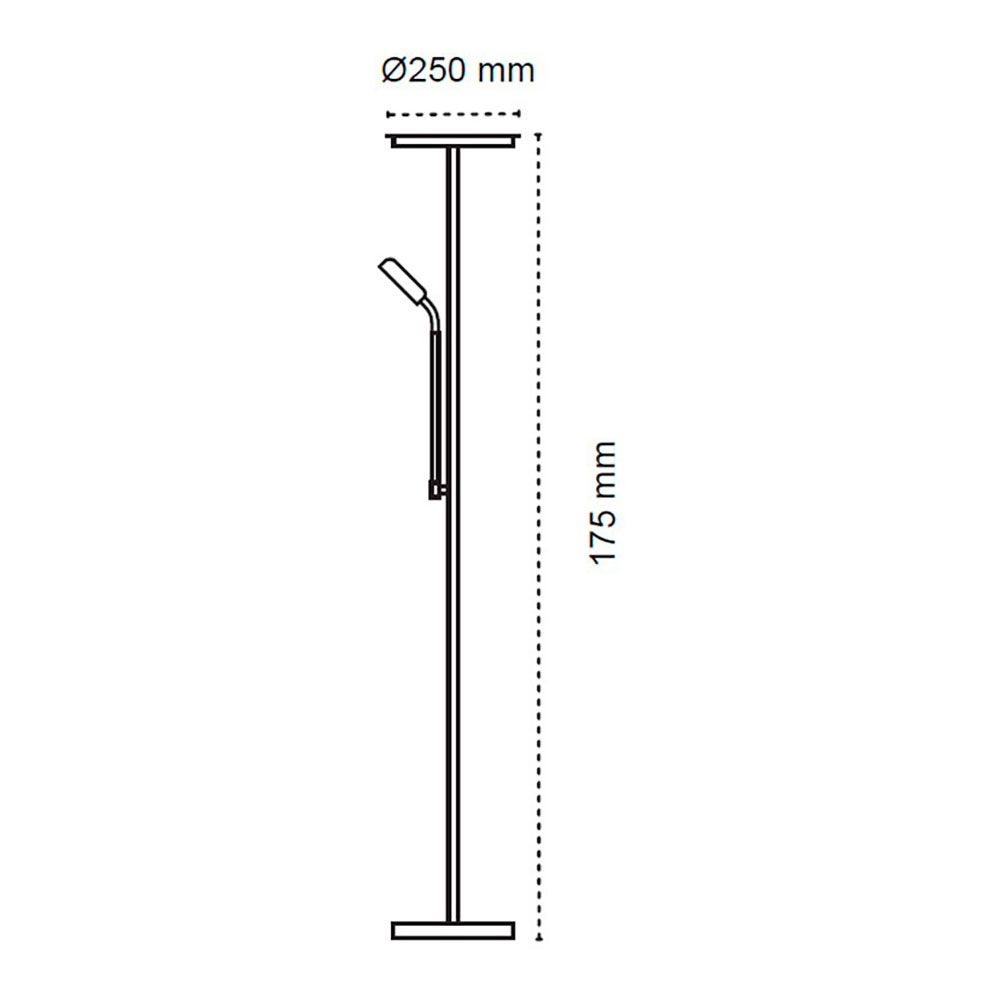 Luminária de piso LED dencel, 30+6 W, 3CCT, dimerizável, 3000 LM, preta, Ø25 x 175 cm - Image 7