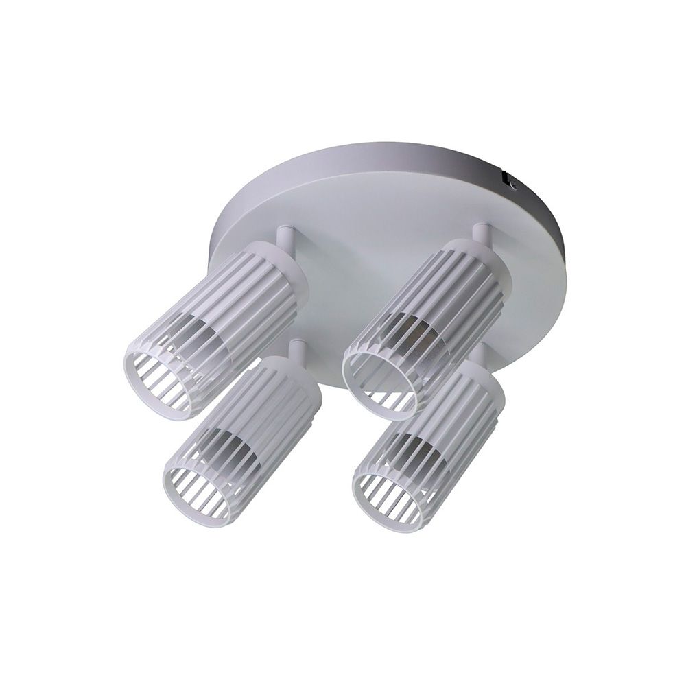 Foco 4 elementos, sahara arenado, GU10, 10 W, (lâmpadas não incluídas), branco, 23 x 6 x 20 cm