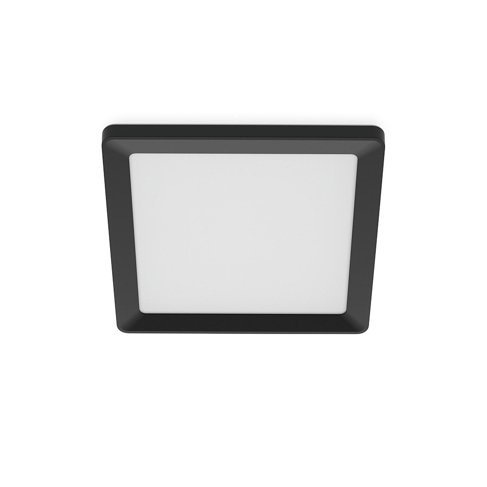 Luminária de teto quadrada preta, 13 W, 1550 LM, 2200-6500 K, 295 x 37 x 295 mm